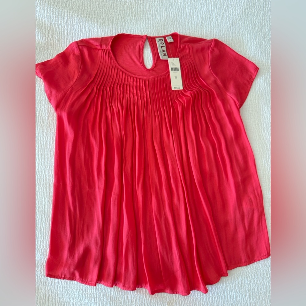 Short-sleeved pleated blouse from Anthropologie